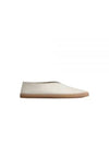 Round Toe Soft Leather Piped Slip-On White - LEMAIRE - BALAAN 2