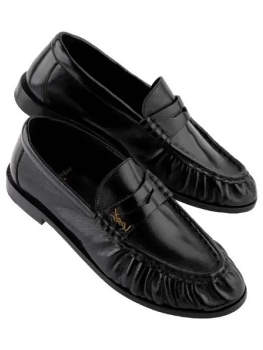 Glazed leather Le Penny loafers for women - SAINT LAURENT - BALAAN 1