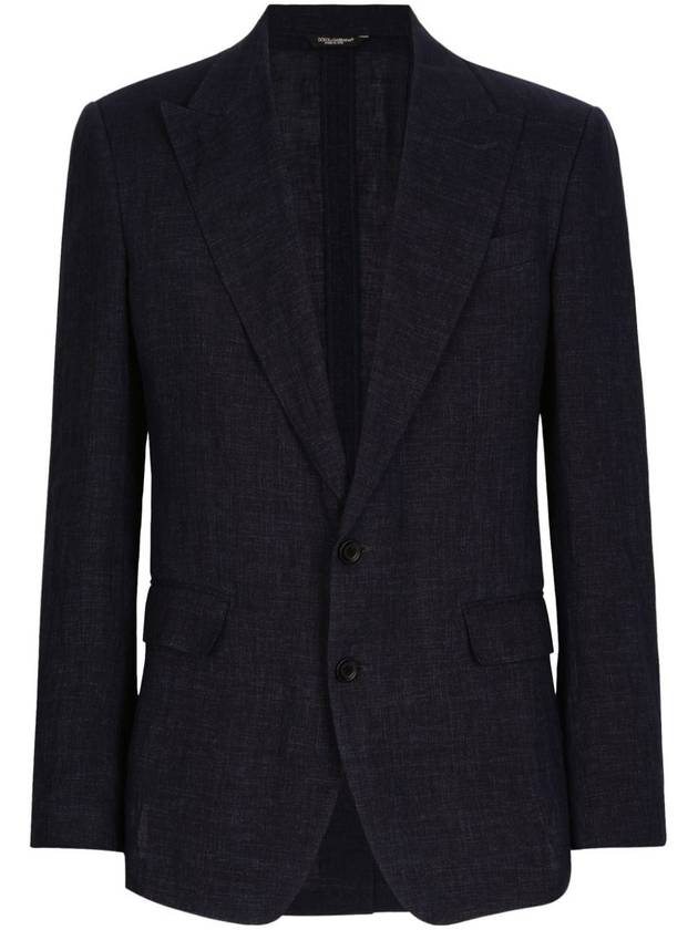 DOLCE & GABBANA COTTON LINEN BLAZER   PEAK LAPELS - DOLCE&GABBANA - BALAAN 1