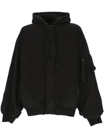 Back Logo Padded Bomber Jacket Black - BALENCIAGA - BALAAN 1