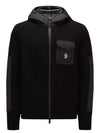 Grenoble Logo Hooded Jacket Black - MONCLER - BALAAN 1