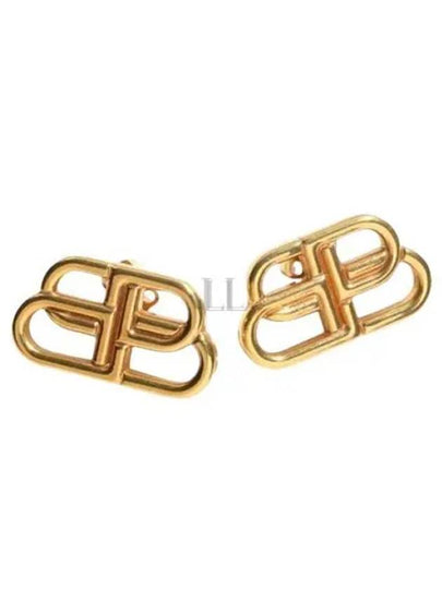 BB Logo Stud Earrings Gold - BALENCIAGA - BALAAN 2