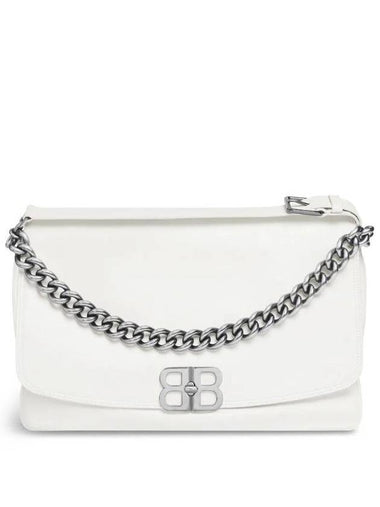 BB Soft Large Flap Shoulder Bag White - BALENCIAGA - BALAAN 1