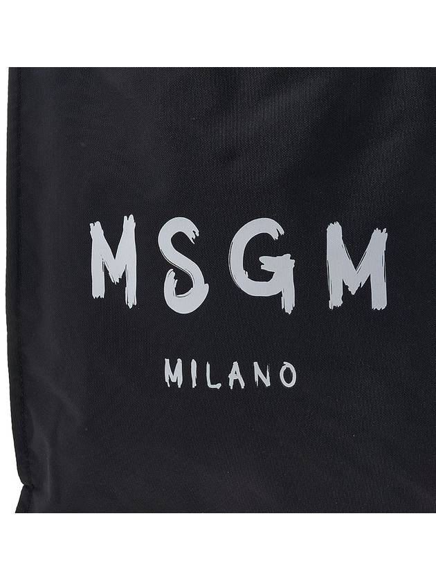 Milano Brushed Logo Tote Bag Black - MSGM - BALAAN 8