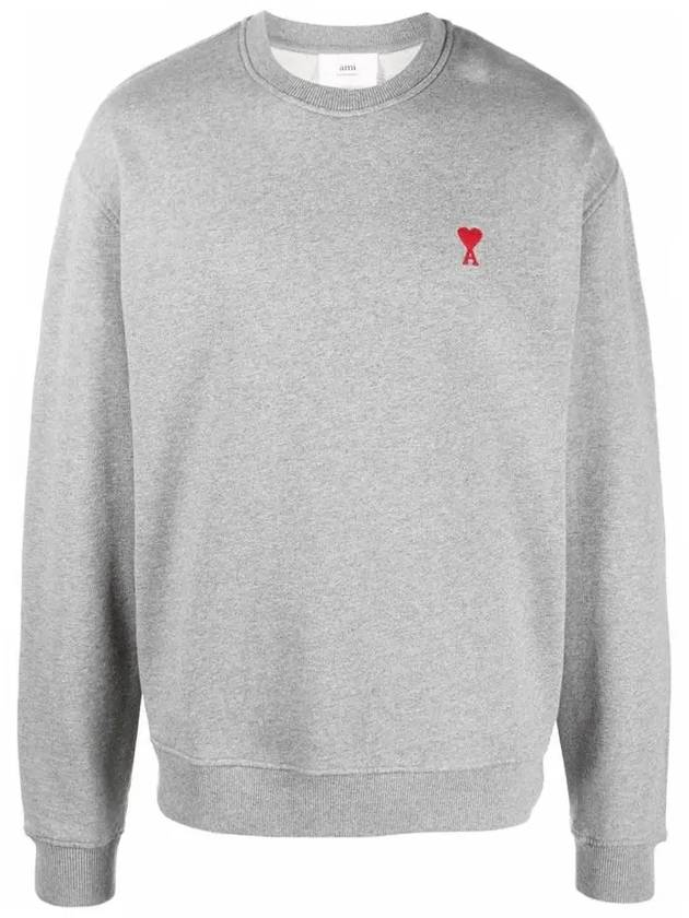 Small Heart Logo Sweatshirt Grey - AMI - BALAAN 2