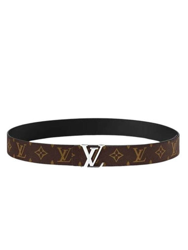 LV Initiales 35MM Reversible Leather Belt Black Brown - LOUIS VUITTON - BALAAN 1