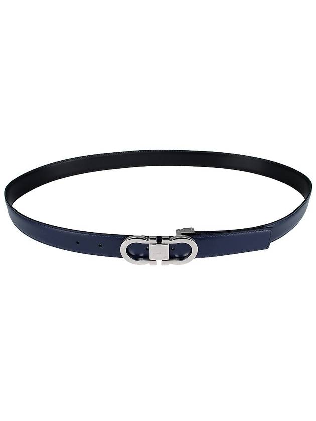 Gancini Reversible Leather Belt Midnight Blue - SALVATORE FERRAGAMO - BALAAN 9