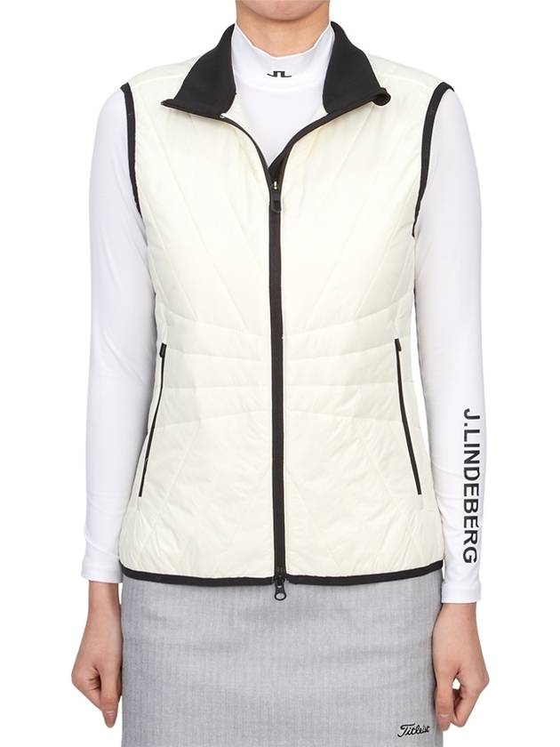 Women's Holma Quilt Hybrid Vest Whisper White - J.LINDEBERG - BALAAN 4