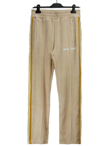 Men's Logo CHENILL Track Pants CA054F19469007 4701 ECRU WHITE PLC007ec - PALM ANGELS - BALAAN 1