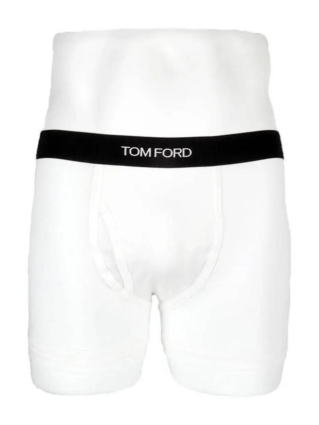 Logo Plain Cotton Briefs White - TOM FORD - BALAAN 3