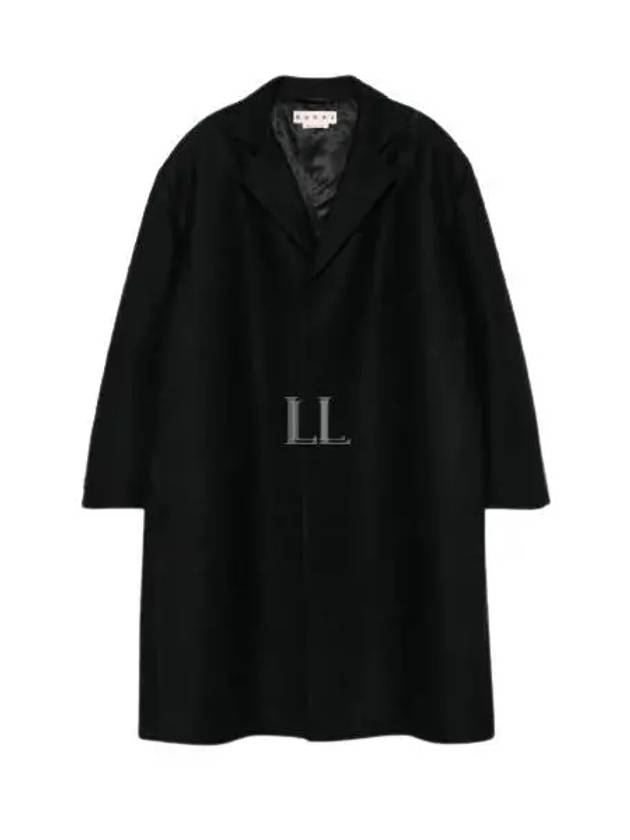 Wool Oversized Single Coat Black - MARNI - BALAAN 2