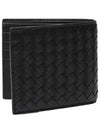 Intrecciato Weaving Half Wallet Black - BOTTEGA VENETA - BALAAN 5