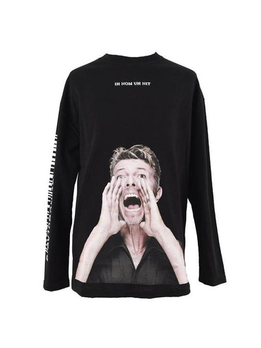 Bowie Scream Barcode Print Long Sleeve T-Shirt Black - IH NOM UH NIT - BALAAN 1