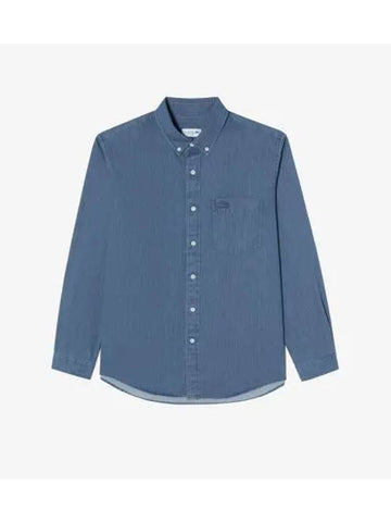 Men s Pocket Denim Shirt Navy - LACOSTE - BALAAN 1