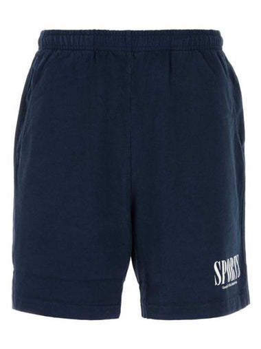 Logo Print Shorts Navy - SPORTY & RICH - BALAAN 1