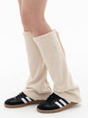 Ribbon Ribbed Boucle Leg Warmers Ivory - HIGH SCHOOL DISCO - BALAAN 2