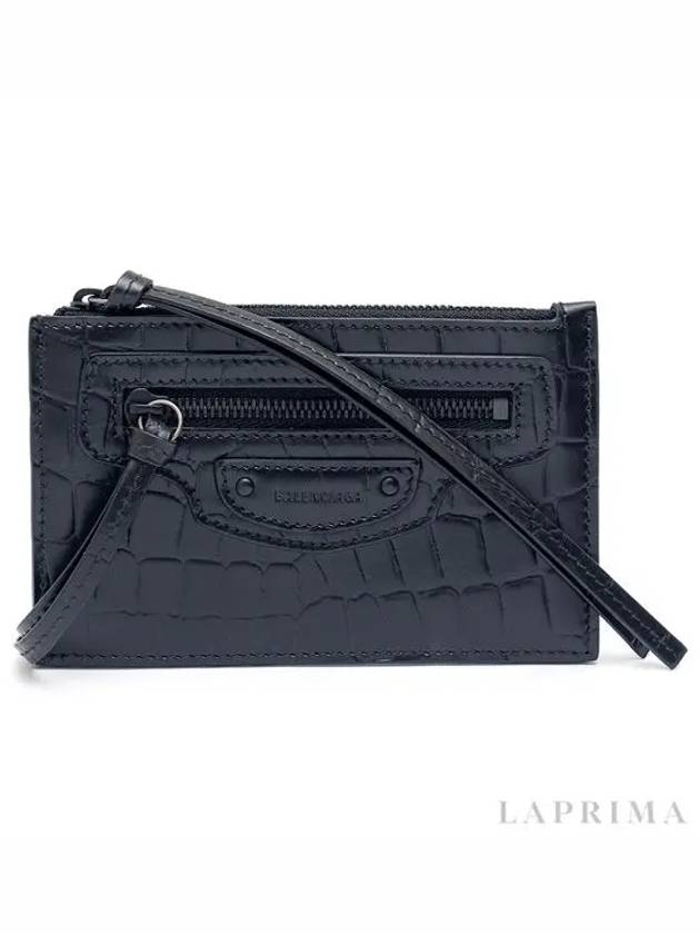 Neo Classic Crocodile Card Wallet Black - BALENCIAGA - BALAAN 5