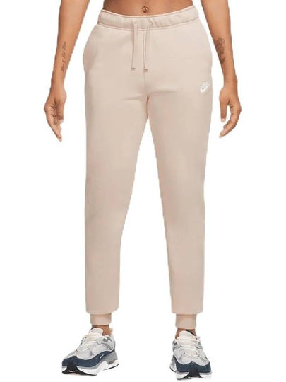 Women's Sportswear Club Fleece Mid-Rise Jogger Track Pants Ivory - NIKE - BALAAN 2