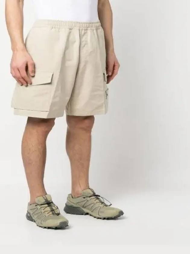 Men's Ghost Piece Cotton Shorts Beige - STONE ISLAND - BALAAN 4