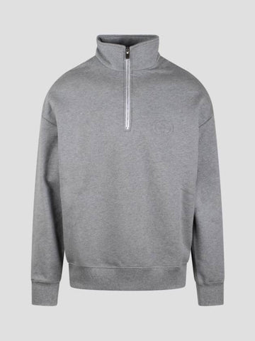 CD Icon Half Zipper Sweatshirt Grey - DIOR - BALAAN 1