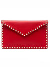 Rockstud Envelope Clutch Bag Red - VALENTINO - BALAAN 1