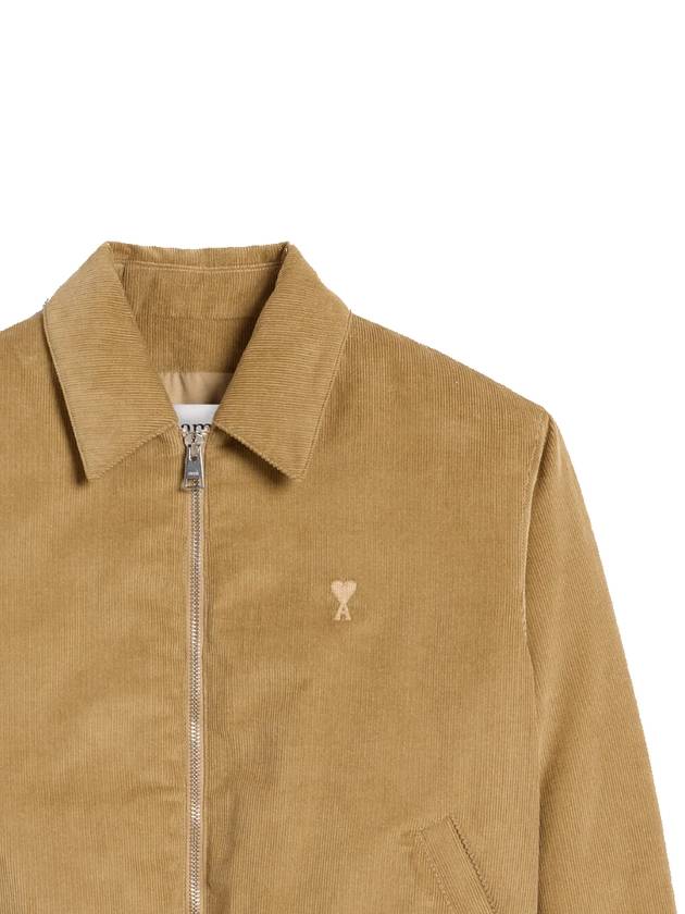 De Coeur Corduroy Bomber Jacket Sand - AMI - BALAAN 4