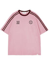 SOCCER FOOTBALL DOUBLE TAPE SHORT SLEEVE T LIGHT PINK - THE GREEN LAB - BALAAN 8