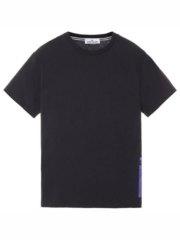 76152NS84 V0029 Side Logo Patch Round Short Sleeve T-Shirt Black Men's T-Shirt TJ - STONE ISLAND - BALAAN 1