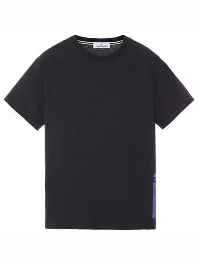 Side Logo Patch Round Short Sleeve T-Shirt Black - STONE ISLAND - BALAAN 2