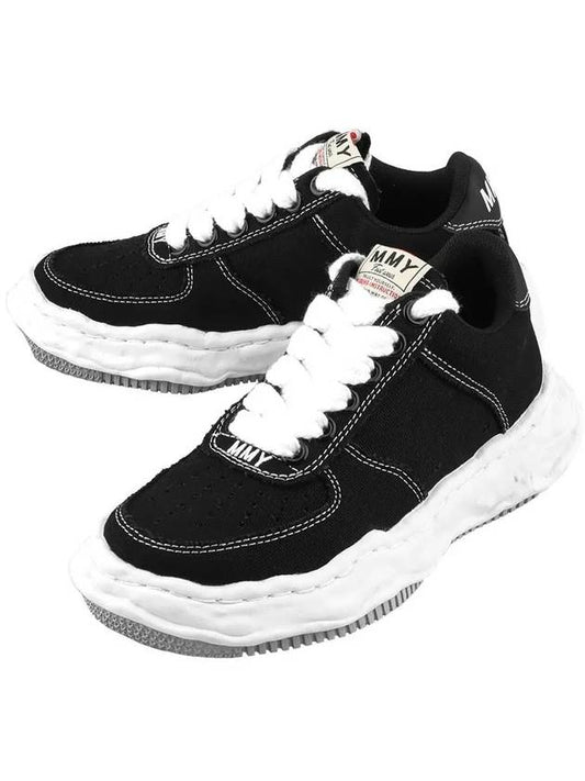 Wayne OG Sole Canvas Low Top Sneakers Black - MAISON MIHARA YASUHIRO - BALAAN 2