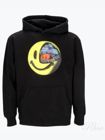 397000469 Black Smiley CONFLICTED Hoodie - MARKET - BALAAN 1