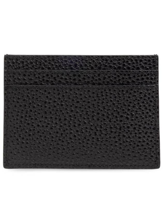 Logo Plaque Leather Card Wallet Black - SAINT LAURENT - BALAAN 3