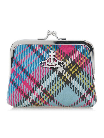 Biogreen Saffiano Printed Derby Frame Coin Wallet Mackendy Tartan - VIVIENNE WESTWOOD - BALAAN 2