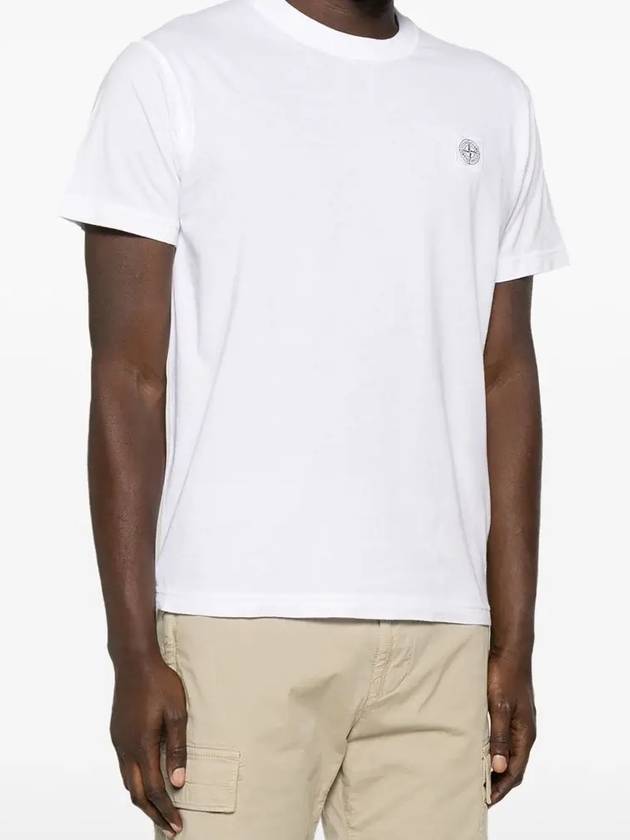 Organic Cotton Short Sleeve T-Shirt White - STONE ISLAND - BALAAN 3