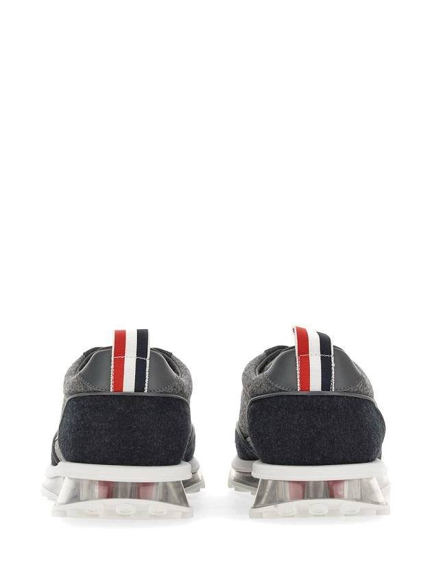 Flannel Clear Sole Low Top Sneakers Grey - THOM BROWNE - BALAAN 4