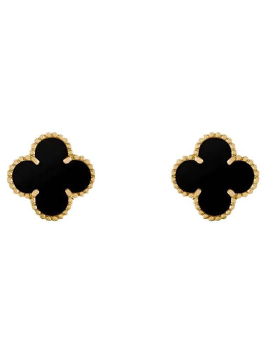 Vintage Alhambra Earrings Gold Black - VANCLEEFARPELS - BALAAN 1