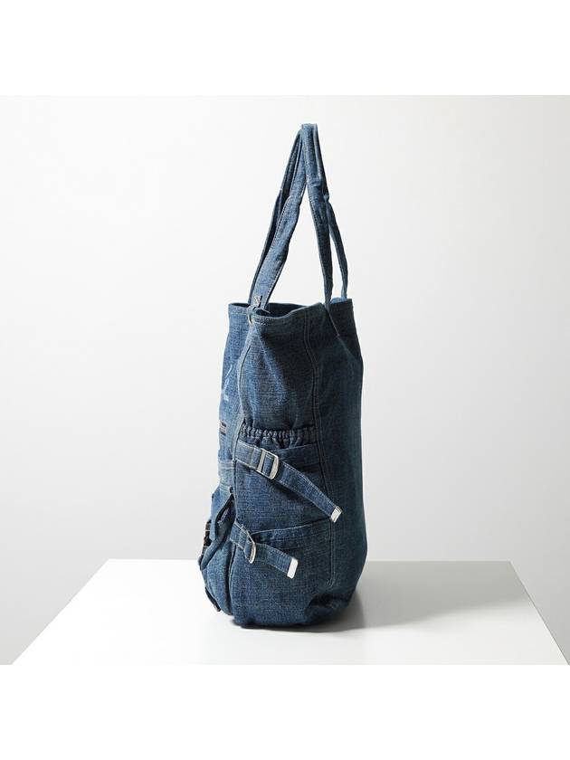 Logo Denim Tote Bag Blue - CELINE - BALAAN 3