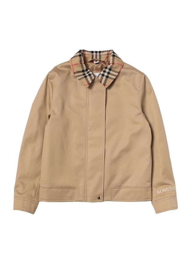 Cotton Gabardine Harrington Jacket Beige - BURBERRY - BALAAN 1