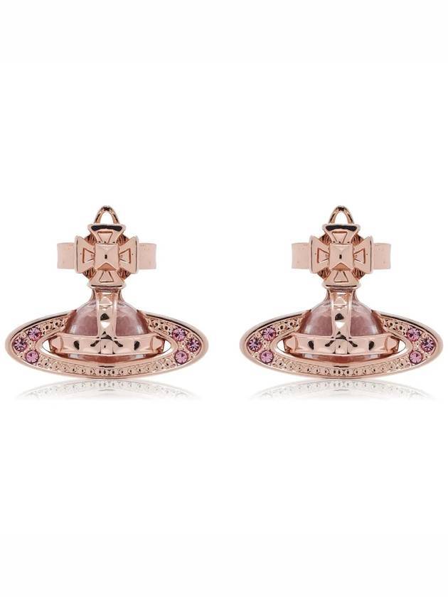 Women Piercing Pinabas Relief Earrings Pink Gold - VIVIENNE WESTWOOD - BALAAN 1