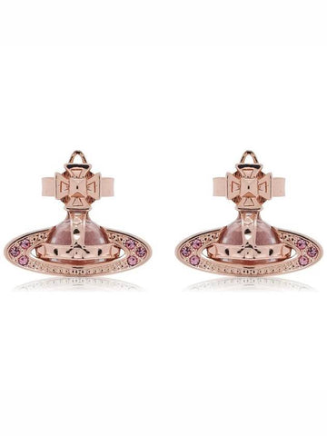 Women Piercing Pinabas Relief Earrings Pink Gold - VIVIENNE WESTWOOD - BALAAN 1