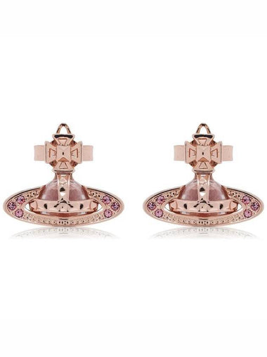 Women Piercing Pinabas Relief Earrings Pink Gold - VIVIENNE WESTWOOD - BALAAN 1