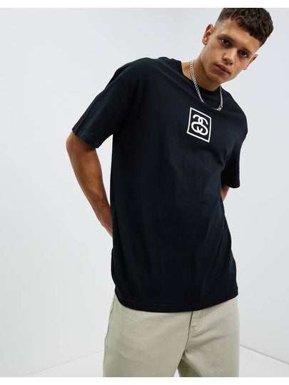 Square Logo Short Sleeve T-Shirt Black - STUSSY - BALAAN 2