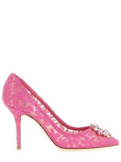 Women's Rhinestone Fabric Pumps Heel Pink - DOLCE&GABBANA - BALAAN 2