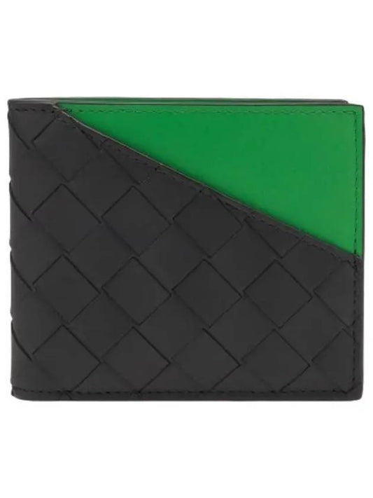 Intrecciato Half Wallet Green Black - BOTTEGA VENETA - BALAAN 1
