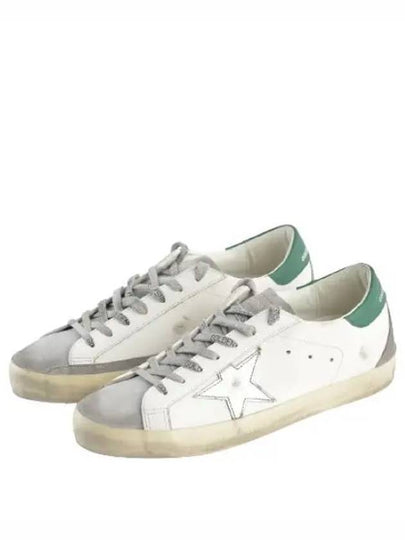 Superstar Green Heel Tab Leather Sneakers White - GOLDEN GOOSE - BALAAN 2