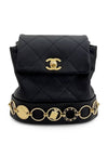 23A Cymbal Coin Detail Small Backpack Black Vintage Gold Calfskin 4ET0180 - CHANEL - BALAAN 2