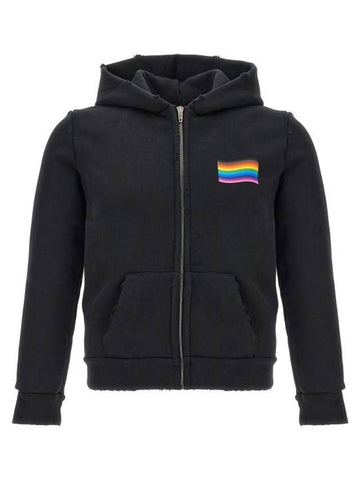 Rainbow flag small fit hooded zip up black - BALENCIAGA - BALAAN 1