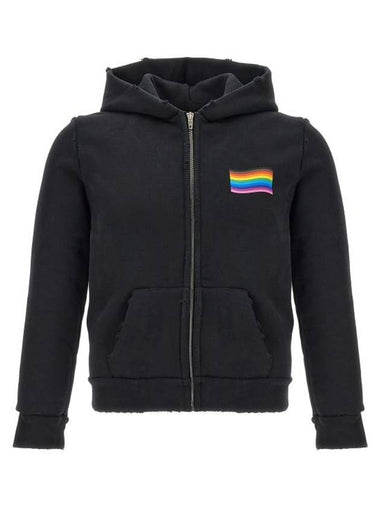 Rainbow flag small fit hooded zip up black - BALENCIAGA - BALAAN 1