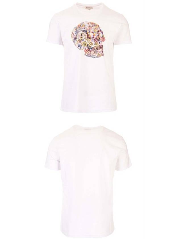 Skull Skull Printing Short Sleeve T-Shirt White - ALEXANDER MCQUEEN - BALAAN 5