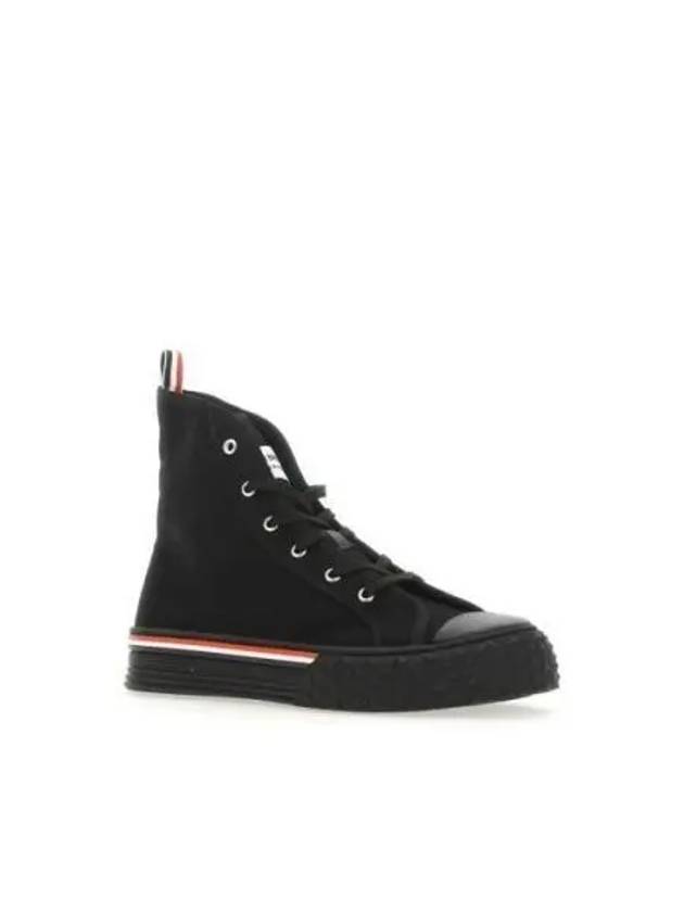 RWB Stripe Canvas Tartan Sole Collegiate High Top Sneakers Black - THOM BROWNE - BALAAN 2